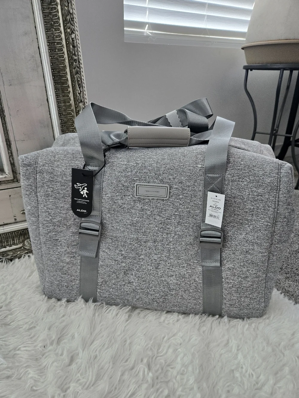 ALDO BRODDIE UNISEX - Weekend bag - Heathered Grey. One size. New.